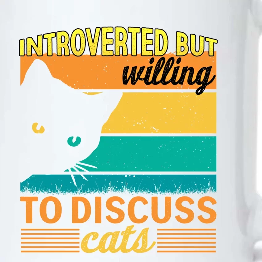 Introverted But Willing To Discuss Cats Gift Black Color Changing Mug