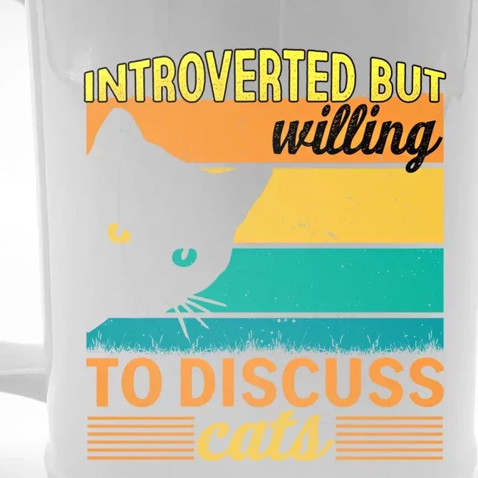 Introverted But Willing To Discuss Cats Gift Front & Back Beer Stein