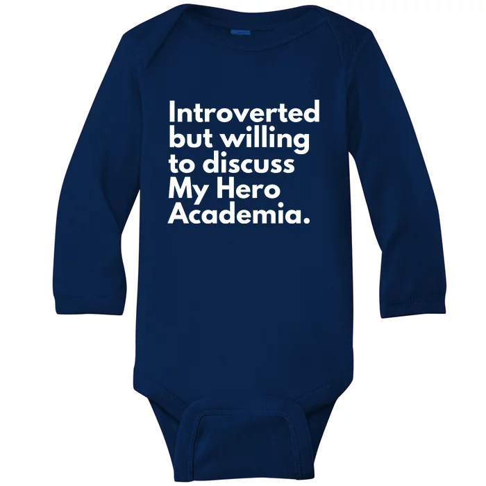 Introverted But Willing To Discuss My Hero Academia Baby Long Sleeve Bodysuit