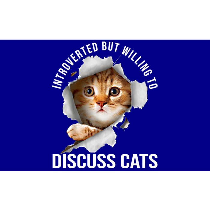 Introverted But Willing To Discuss Cats Vintage Introvert Gift Bumper Sticker