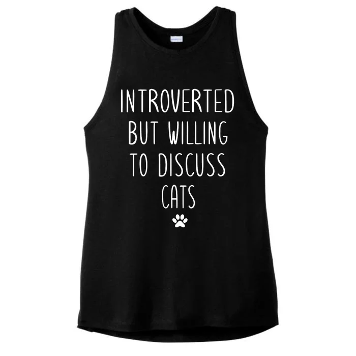 Introverted But Willing To Discuss Cats Ladies Tri-Blend Wicking Tank