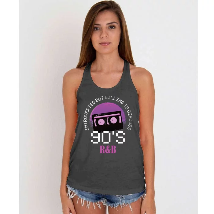 Introverted But Willing To Discuss 90s R&B Women's Knotted Racerback Tank