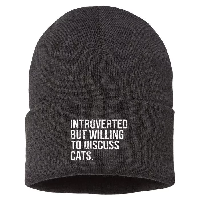 Introverted But Willing To Discuss Cats Introverts Sustainable Knit Beanie