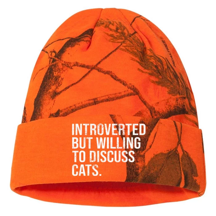 Introverted But Willing To Discuss Cats Introverts Kati - 12in Camo Beanie