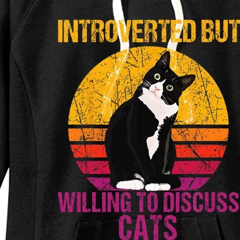 Introverted But Willing To Discuss Cats Women's Fleece Hoodie