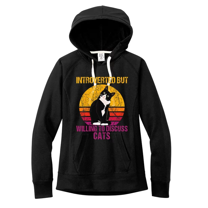 Introverted But Willing To Discuss Cats Women's Fleece Hoodie