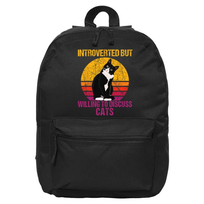 Introverted But Willing To Discuss Cats 16 in Basic Backpack