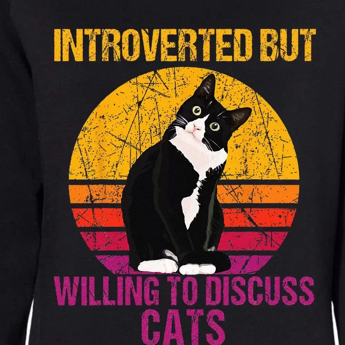 Introverted But Willing To Discuss Cats Womens California Wash Sweatshirt