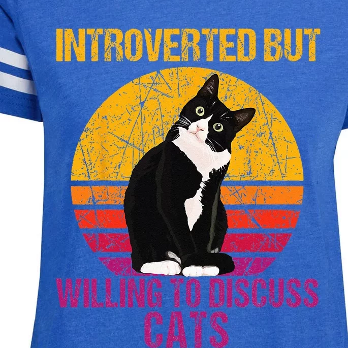 Introverted But Willing To Discuss Cats Enza Ladies Jersey Football T-Shirt