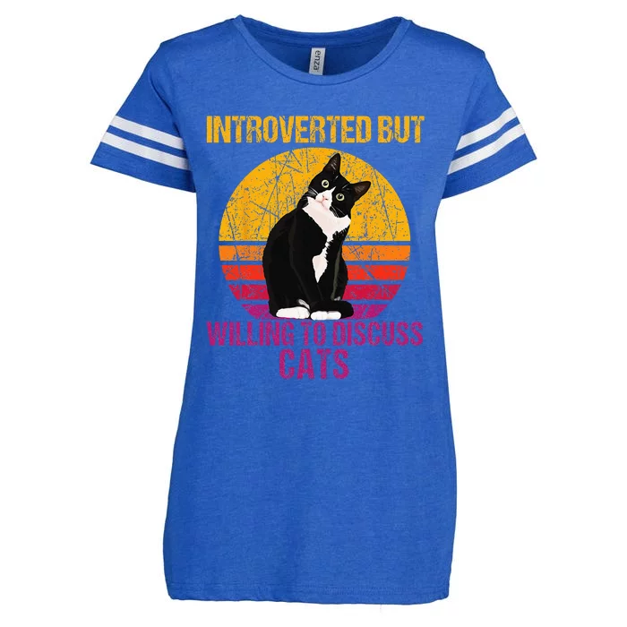 Introverted But Willing To Discuss Cats Enza Ladies Jersey Football T-Shirt