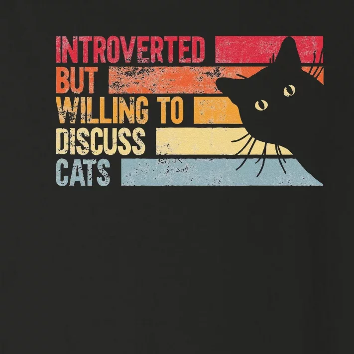 Introverted But Willing To Discuss Cats. Funny Cats Lover Toddler Long Sleeve Shirt