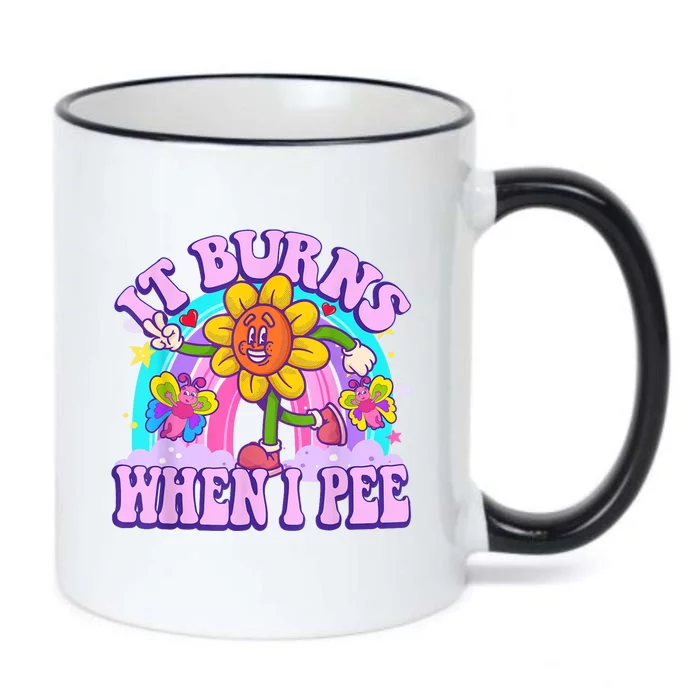 It Burns When I Pee Funny Sarcastic Ironic Inappropriate Black Color Changing Mug