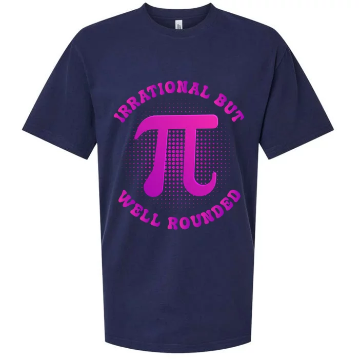 Irrational But Well Rounded Funny Pi Day 3 14 Teacher Math Cool Gift Sueded Cloud Jersey T-Shirt