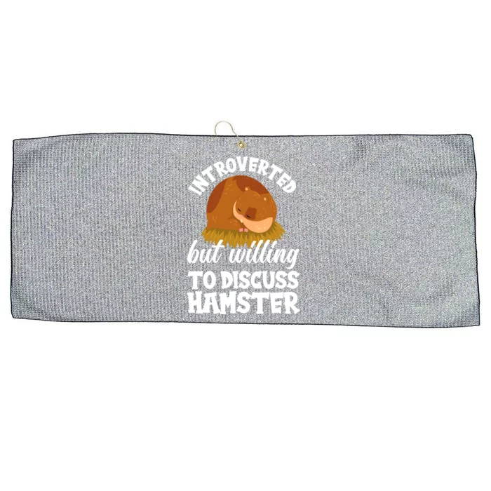 Introverted But Willing To Discuss Hamster Funny Hamster Gift Large Microfiber Waffle Golf Towel