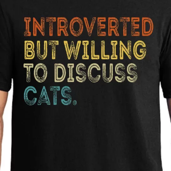 Introverted But Willing To Discuss Cats Lovers Kitten Pajama Set