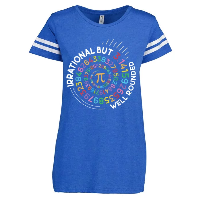 Irrational But Well Rounded Pi Day Math Teacher Student Geek Enza Ladies Jersey Football T-Shirt