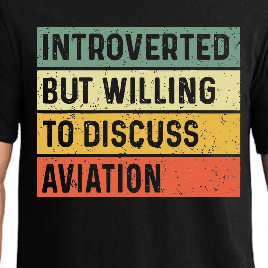 Introverted But Willing To Discuss Aviation Airplane Pilot Pajama Set