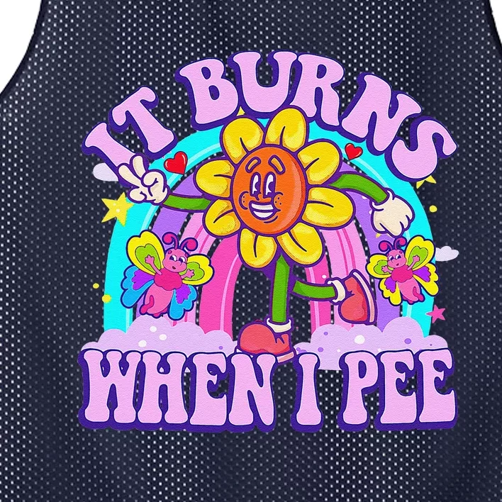 It Burns When I Pee Funny Sarcastic Ironic Inappropriate Mesh Reversible Basketball Jersey Tank