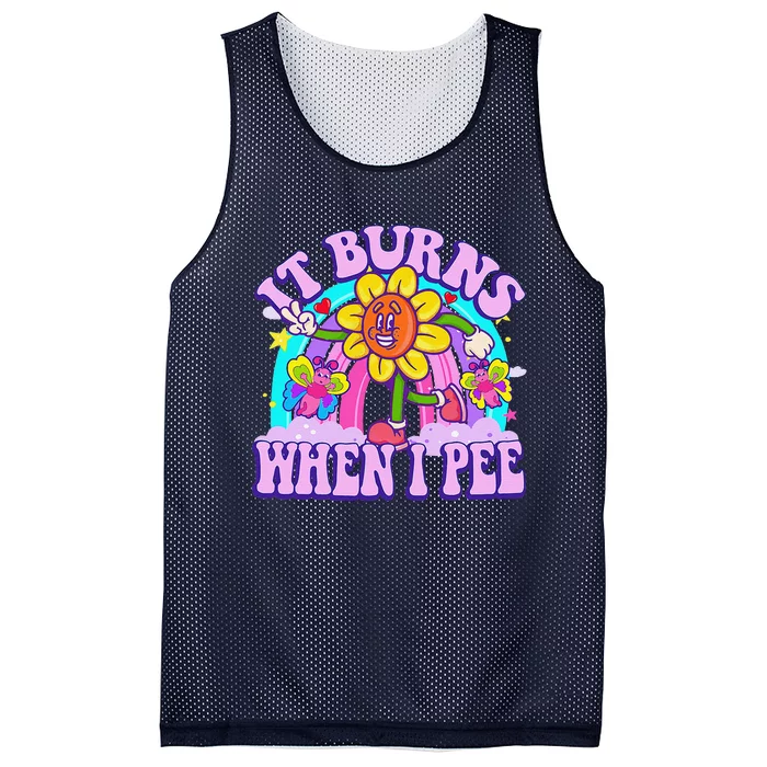 It Burns When I Pee Funny Sarcastic Ironic Inappropriate Mesh Reversible Basketball Jersey Tank