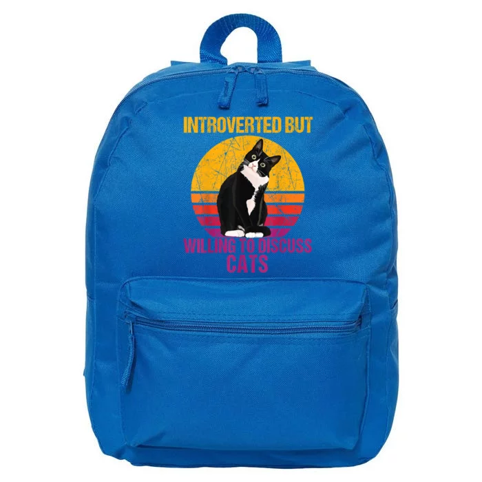 Introverted But Willing To Discuss Cats 16 in Basic Backpack