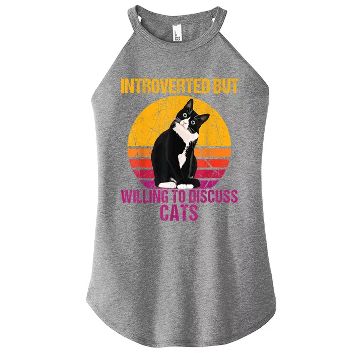 Introverted But Willing To Discuss Cats Women’s Perfect Tri Rocker Tank