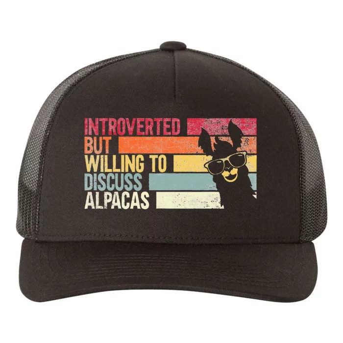 Introverted But Willing To Discuss Alpacas. Funny Alpacas Yupoong Adult 5-Panel Trucker Hat