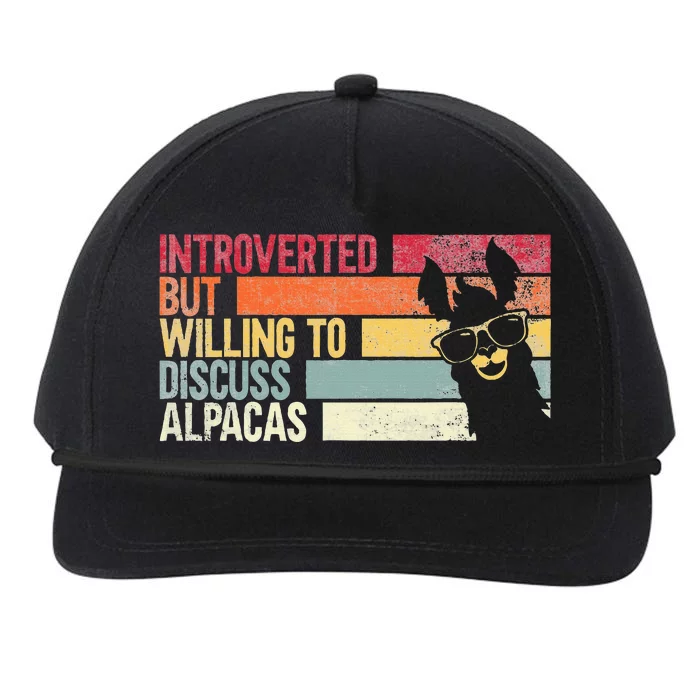 Introverted But Willing To Discuss Alpacas. Funny Alpacas Snapback Five-Panel Rope Hat