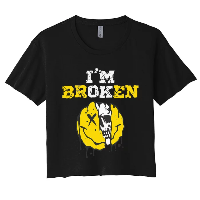 IM Broken Workout Running Invisible Illness Women's Crop Top Tee