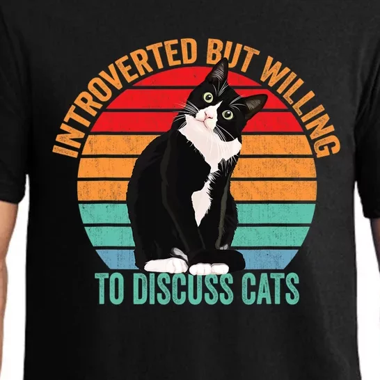 Introverted But Willing To Discuss Cats Introverted Cat Pajama Set