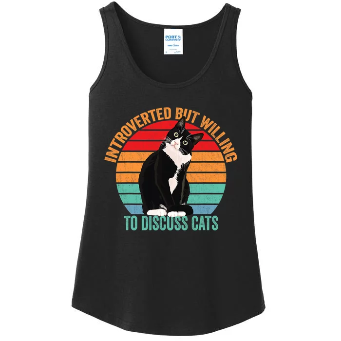 Introverted But Willing To Discuss Cats Introverted Cat Ladies Essential Tank