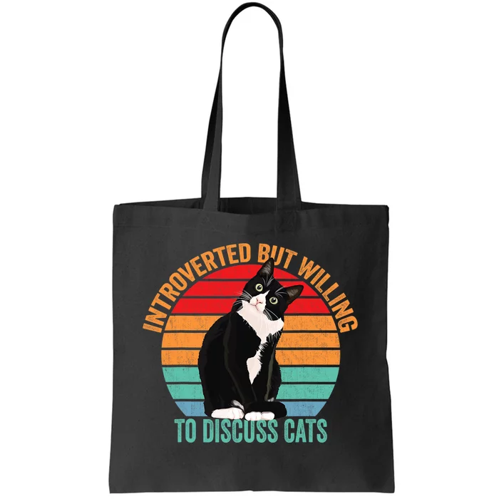 Introverted But Willing To Discuss Cats Introverted Cat Tote Bag