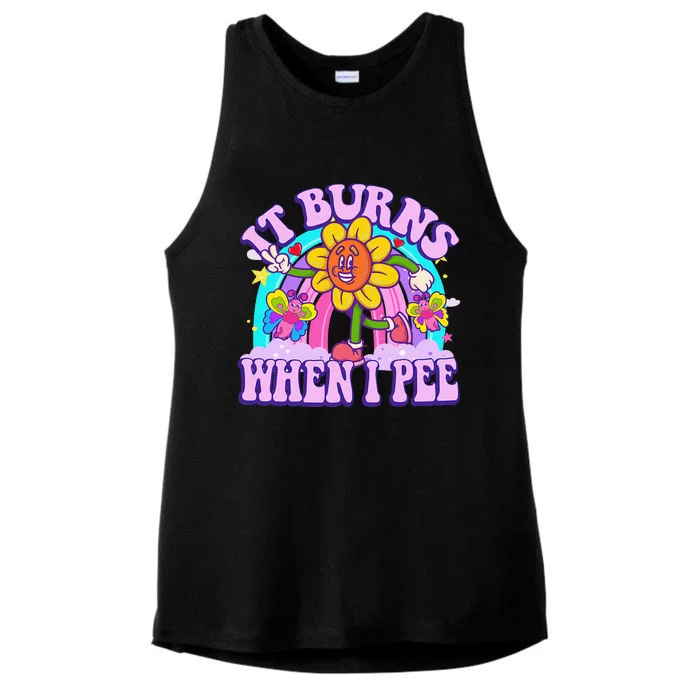 It Burns When I Pee Funny Sarcastic Ironic Inappropriate Ladies Tri-Blend Wicking Tank