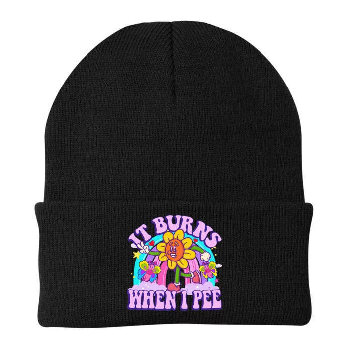 It Burns When I Pee Funny Sarcastic Ironic Inappropriate Knit Cap Winter Beanie