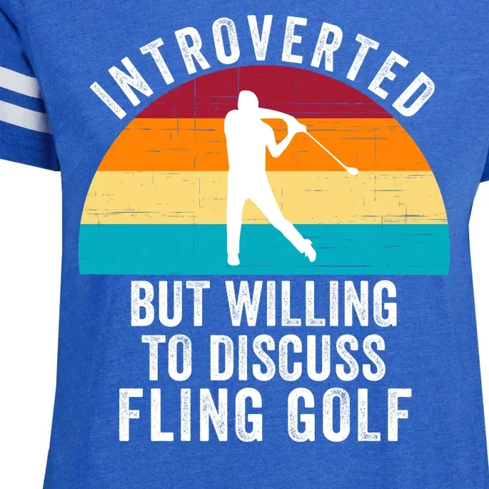 Introverted But Willing To Discuss Fling Golf Funny Fling Golf Retro Fling Golf Enza Ladies Jersey Football T-Shirt