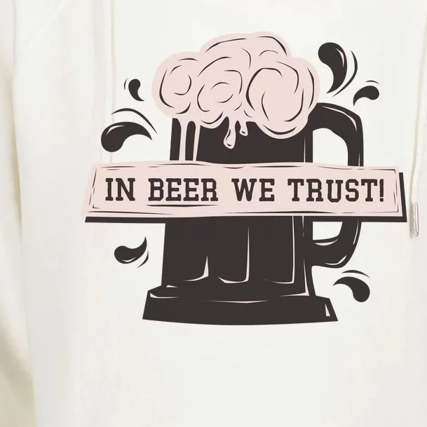 In Beer We Trust Womens Funnel Neck Pullover Hood