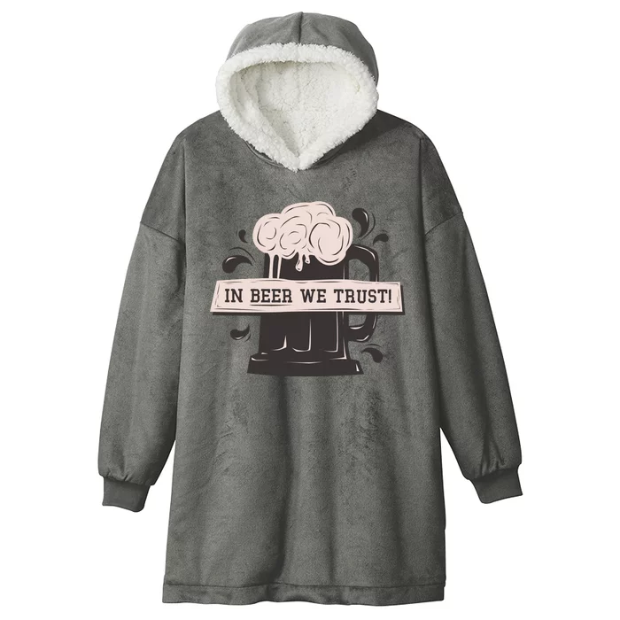 In Beer We Trust Hooded Wearable Blanket