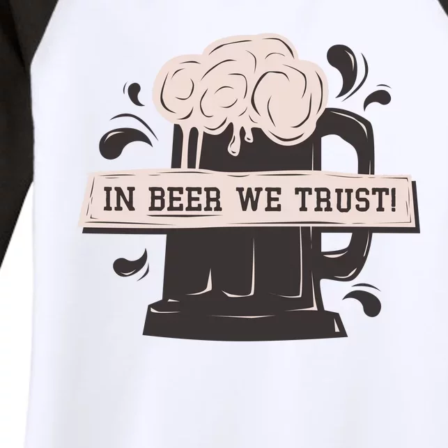 In Beer We Trust Women's Tri-Blend 3/4-Sleeve Raglan Shirt