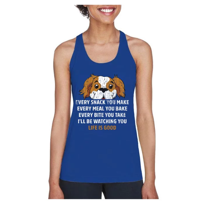 I’ll Be Watching You Funny Dog Lover Owner Dad Graphic Cute Gift Women's Racerback Tank