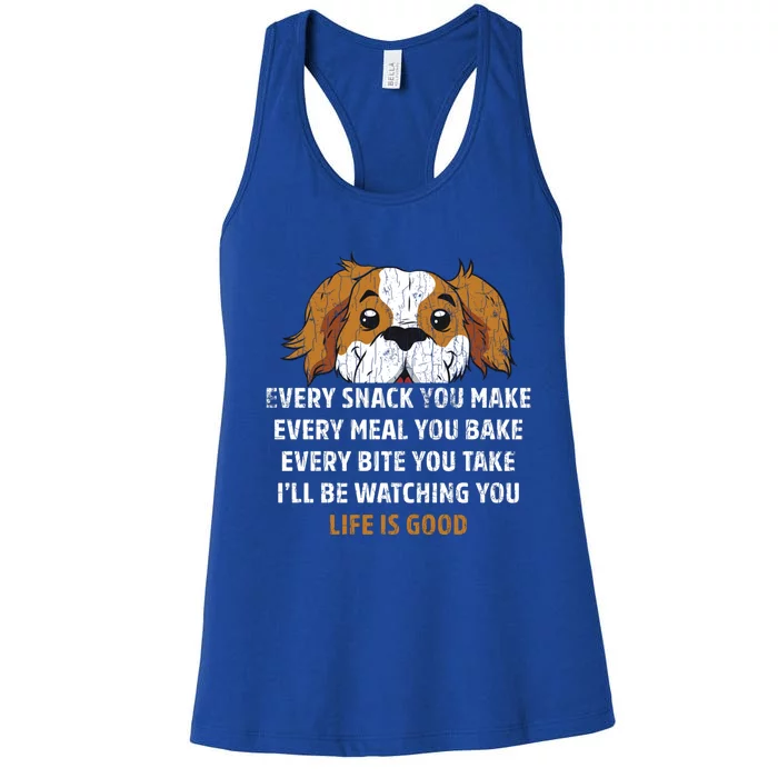 I’ll Be Watching You Funny Dog Lover Owner Dad Graphic Cute Gift Women's Racerback Tank