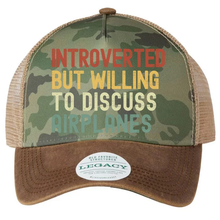 Introverted But Willing To Discuss Airplanes Funny Aviation Airplane Lover Legacy Tie Dye Trucker Hat