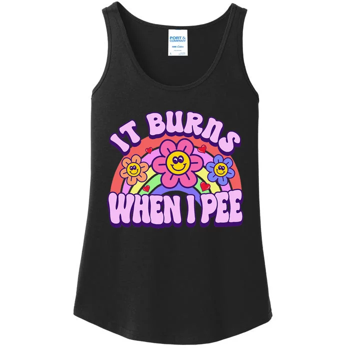 It Burns When I Pee Funny Ironic Inappropriate Ladies Essential Tank