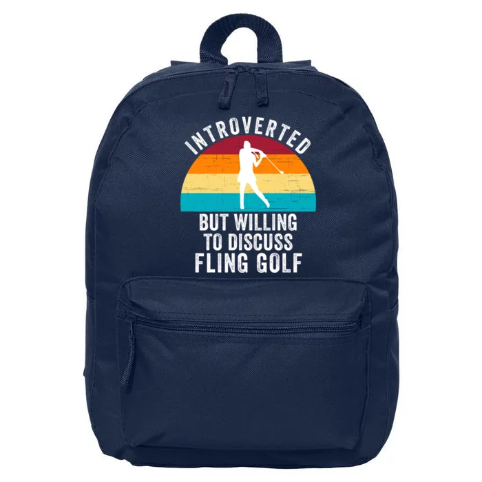 Introverted But Willing To Discuss Fling Golf Retro Fling Golf 16 in Basic Backpack