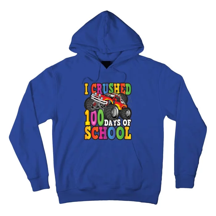 I Crushed 100 Days Of School Truck Back To School Funny Gift Tall Hoodie