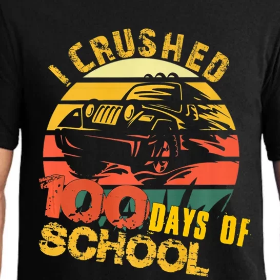 I Crushed 100 Days Of School Truck Gift Pajama Set