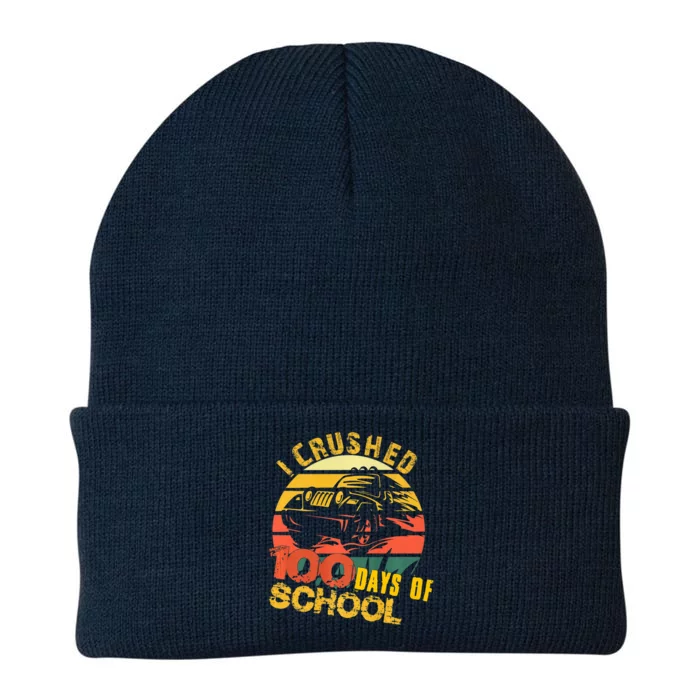 I Crushed 100 Days Of School Truck Gift Knit Cap Winter Beanie