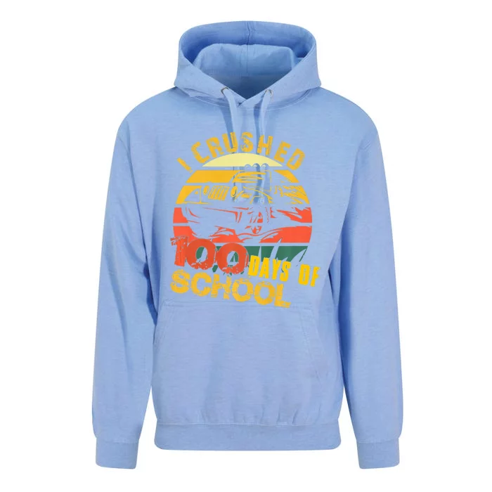 I Crushed 100 Days Of School Truck Gift Unisex Surf Hoodie