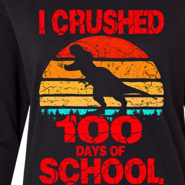 I Crushed 100 Days Of School Dinosaur Gift Gift Womens Cotton Relaxed Long Sleeve T-Shirt