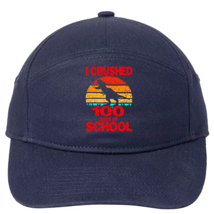 I Crushed 100 Days Of School Dinosaur Gift Gift 7-Panel Snapback Hat