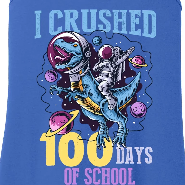 I Crushed 100 Days Of School Dinosaurs T Rex Student Gift Ladies Essential Tank