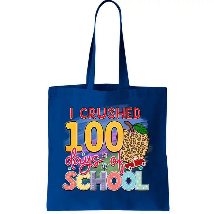 I Crushed 100 Days Of School Funny Apple Gift Tote Bag